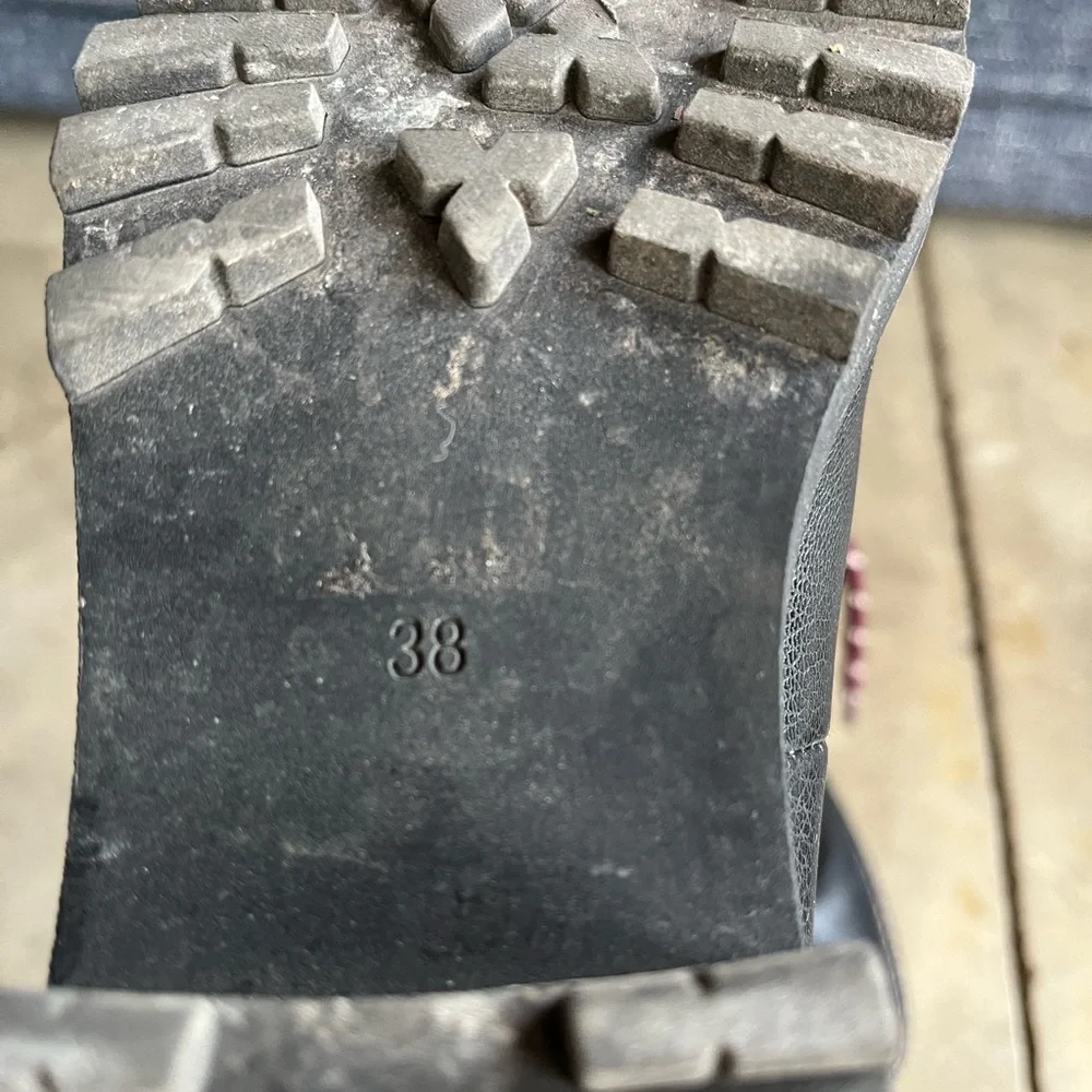 H&M Black Pleather Combat Lace-Up Boots - Picture 6 of 6